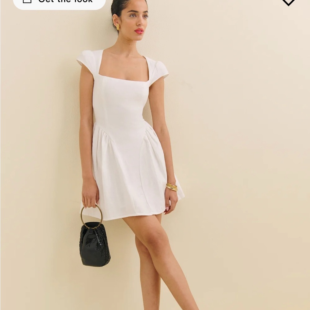 Brand New Reformation Oaklyn Linen Dress - white 0